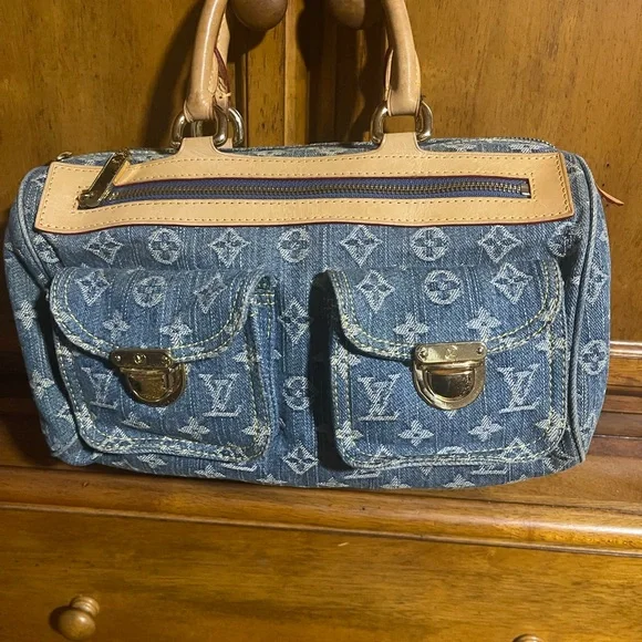 Designer Monogram Denim Neo Speedy Satchel - Picture 2 of 12
